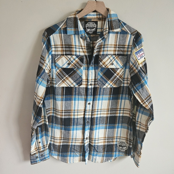 Angry Minnow Hamm's Beer Patch Plaid Flannel Button Down - Picture 3 of 11